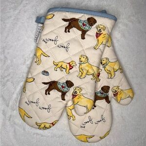 Cooksmart England Cotton Golden Retriever Set of 2 Gauntlets Oven Mitts